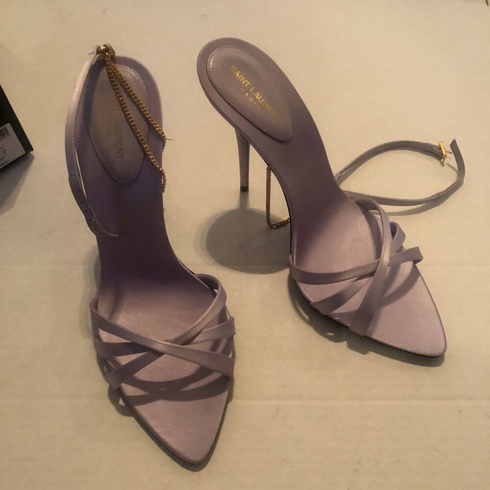 SAINT LAURENT Ankle Strap Sandals Heels - Picture 5 of 7